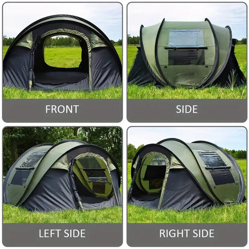 3-4 Person Instant Setup Camping Tent - Quick & Easy Automatic Pop-Up Design-1
