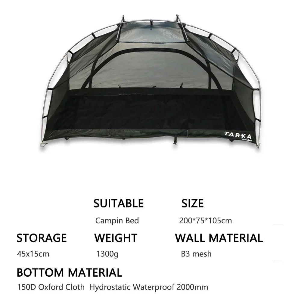 Portable One-Person Inner Tent for Camping Bed Black-3