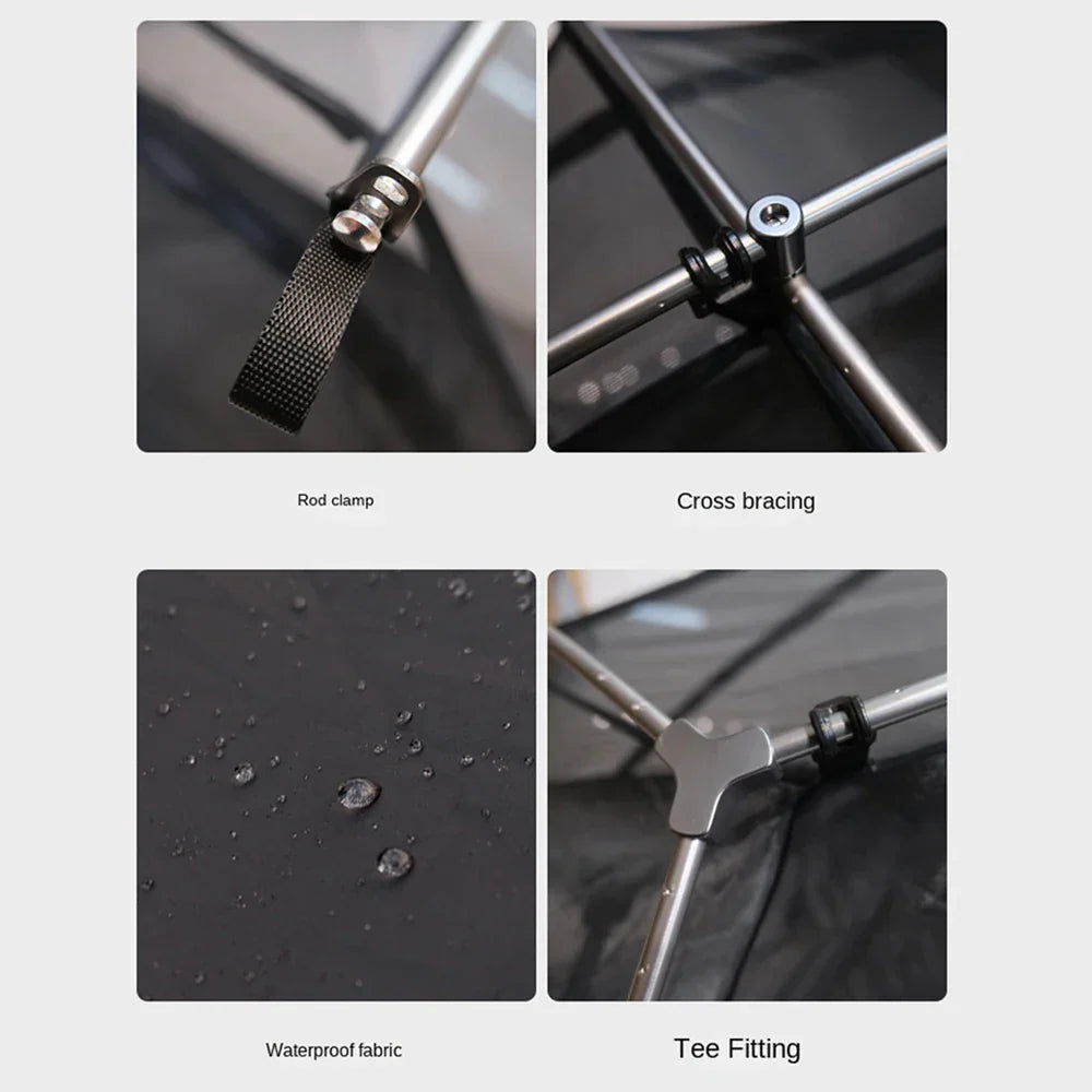 Portable One-Person Inner Tent for Camping Bed Black-2