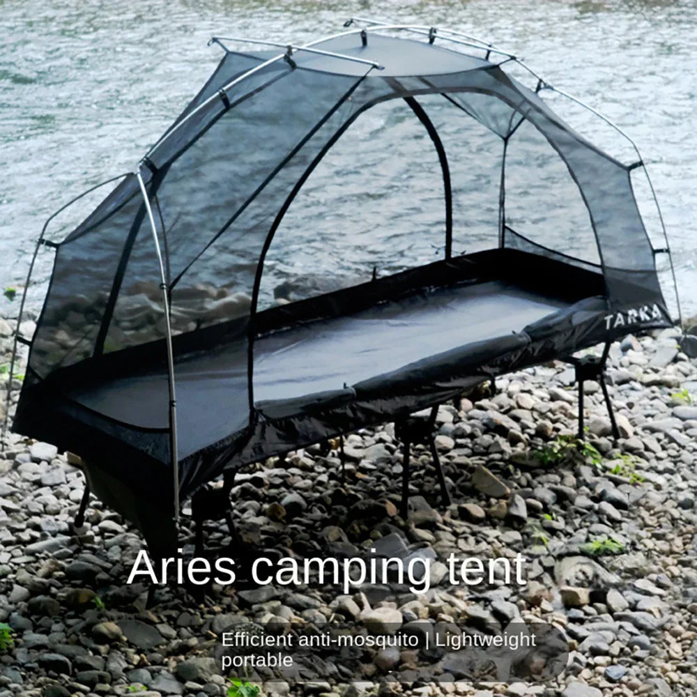 Portable One-Person Inner Tent for Camping Bed Black-1