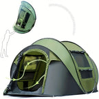 3-4 Person Instant Setup Camping Tent - Quick & Easy Automatic Pop-Up Design-0